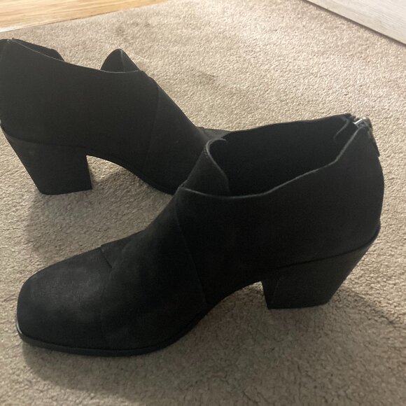 New Eileen Fisher Leather Zip Block Heel Bootie 7.5 - Picture 4 of 10